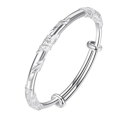 繁花似锦实心推拉手镯