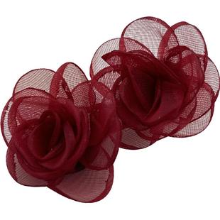 海边白色山茶花朵绢花发夹子头饰头发卡子女鸭嘴发饰头花配饰侧面