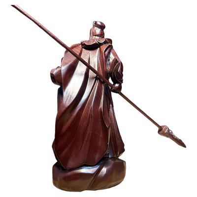 黑檀木木雕关公神像摆件关羽关云长雕刻摆设横刀武财神佛像工艺品