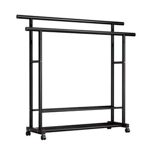 晾衣架落地家用卧室加粗加厚挂衣服折叠简易室内宿舍移动晒衣帽架