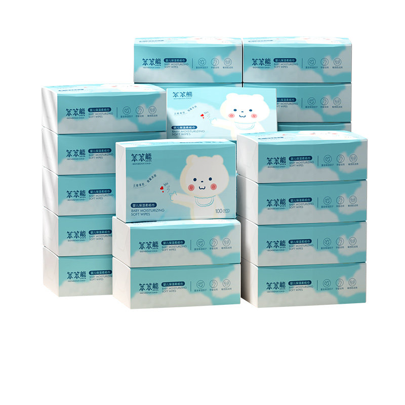 笨笨熊柔纸巾24包婴儿乳霜保湿纸