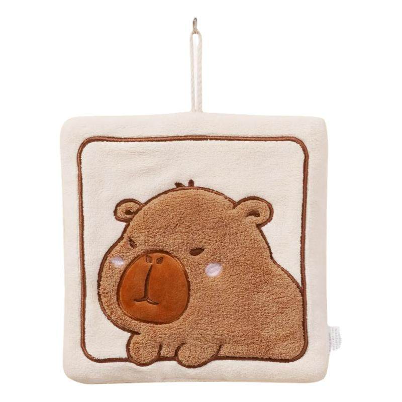 卡皮巴拉擦手巾挂式可爱卡通擦手毛巾厨房卫生间专用洗脸巾抹手巾