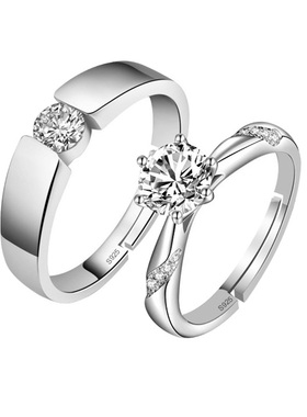 一克拉仿真钻戒婚礼仪式对戒结婚