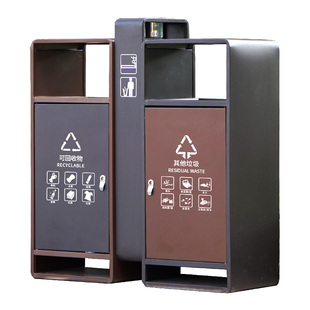 定制201不锈钢垃圾桶分类街道小区室户外果皮箱环卫大垃圾箱 绿恩