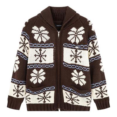 i.t GROUNDZERO2025秋冬宽松韩系翻领开衫毛拼色衣外套针织衫女