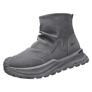 回力高帮男鞋冬季加绒保暖棉鞋防滑防水干活工作劳保工装马丁靴子