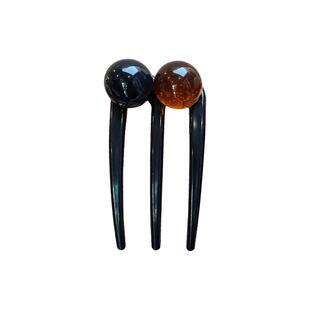 三齿珠珠u型发簪女高级感发钗簪子丸子头盘发神器日常通勤插梳子