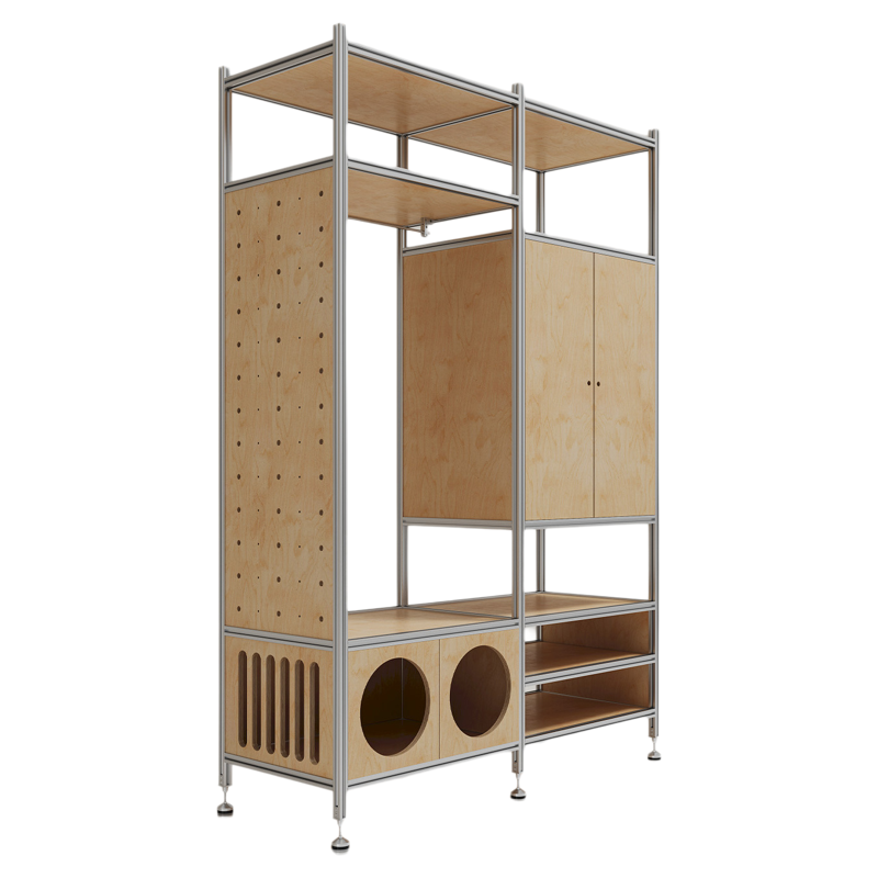 实木衣柜海洋板桦木家用卧室衣帽间收纳柜子储物柜子落地置物柜子