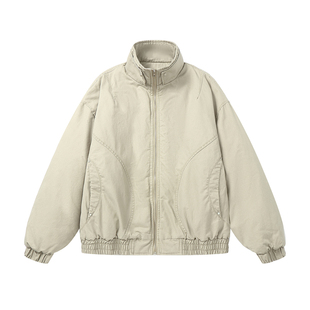 立领工装夹克棉服男款冬季轻薄宽松保暖日系复古加棉外套2025新款