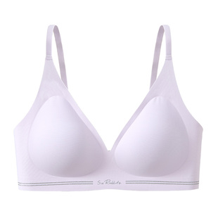 六只兔子无痕内衣女小胸聚拢显瘦文胸果冻条软支撑防下垂裸感文胸