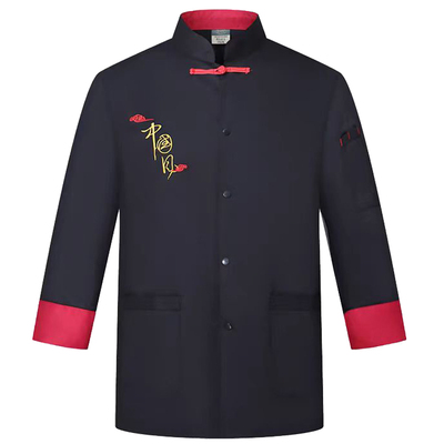 透气餐饮饭店厨师工作服短袖长袖