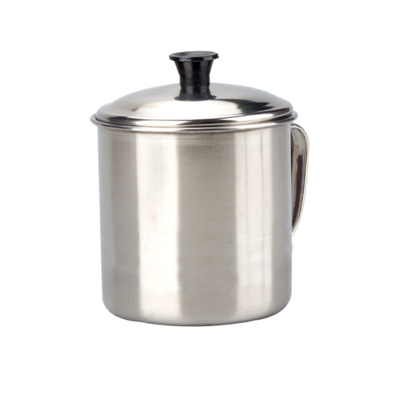 不锈钢水杯带盖茶杯茶缸子带手柄奶杯/牛奶杯