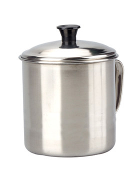 不锈钢水杯带盖茶杯茶缸子带手柄铁杯子成人家用儿童幼儿园小口杯