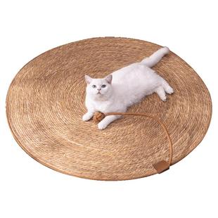 剑麻猫抓板耐磨不掉屑猫咪睡垫蒲草垫子猫窝夏天编织棉绳宠物地垫