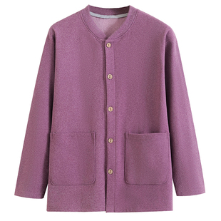 中老年女德绒开衫秋衣老人加厚线衣妈妈打底保暖内衣秋冬宽松加肥