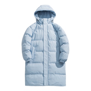 基础款简约纯色连帽棉服女款2026新款防寒保暖百搭过膝面包服外套
