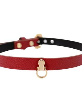 时尚简约项圈皮三色可选男女金属