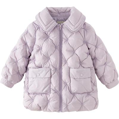 戴维贝拉女童中长款羽绒服