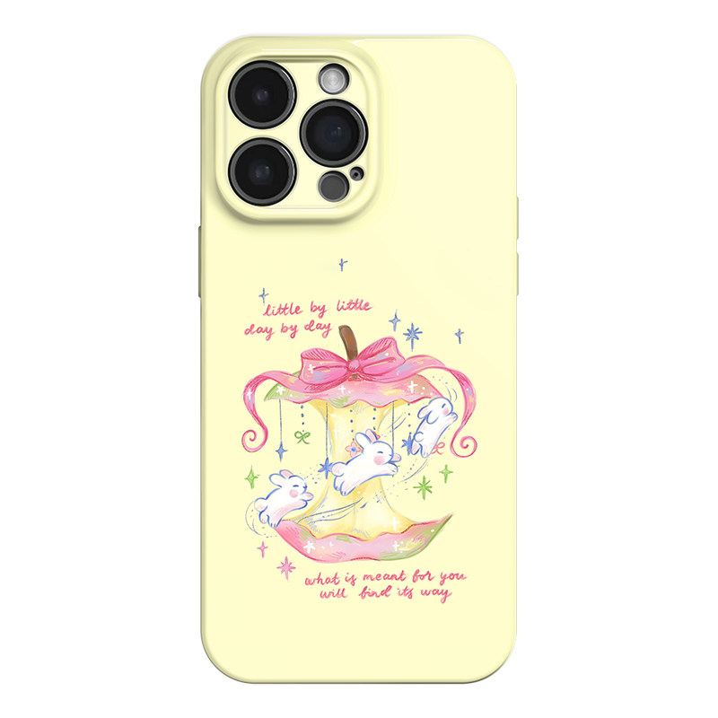 苹果兔语 韩系奶油少女风适用苹果iphone17手机壳华为pura70小米15荣耀x50红米k80小众vivox200新款一加ACE5