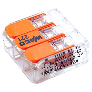 快速接线端子wago221-413电线导线连接器分接头排对接LED灯分线器