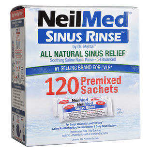 NeilMed洗鼻盐120包平衡盐过敏敏感盐水生理盐水鼻腔冲洗器洗鼻器