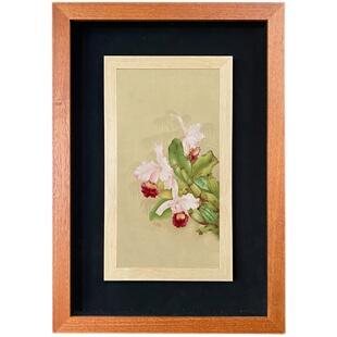 复乐园—小众复古实木框油画布单幅花卉书房餐厅法式中古风装饰画