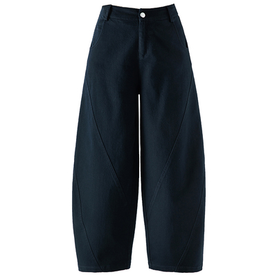 春四季宽松阔腿牛仔裤女小个子