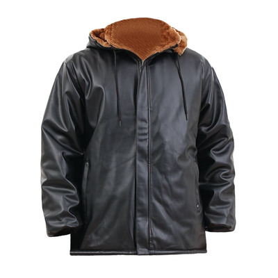 加绒加厚骑行防风皮衣皮裤套装