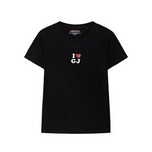 韩国代购26夏GUESS女日常时尚少女圆领 I Love 短袖T恤 YQBK1316