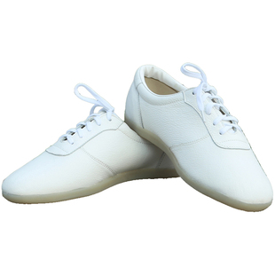 真皮太极鞋软牛皮秋季牛筋底男款女专业太极拳八段锦武术鞋门球鞋