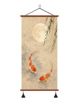 年年有余新中式进门玄关装饰画