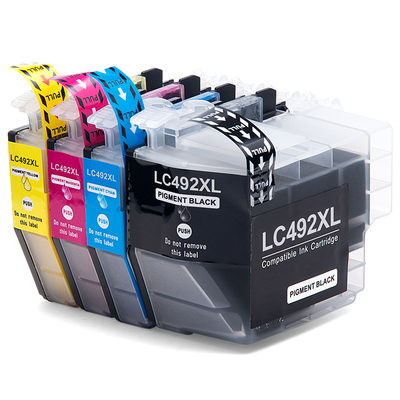 适用兄弟LC492XLBKCMY墨水匣大容量兄弟MCF-J2340DW墨盒兼容MFC-J3540DW MFC-J3940DW彩色喷墨打印机墨水盒