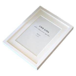 出口北欧实木相框简约白色照片框唇印相架玻璃横挂5678/10/12寸A4