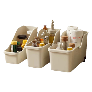 厨房锅具收纳盒整理日式橱柜炒锅平底锅盖置物架带滑轮斜口收纳盒