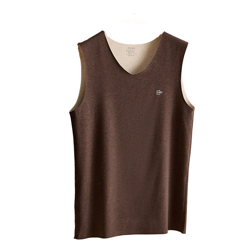 杉杉秋冬季男士加绒加厚羊绒蚕丝德绒2025新款上衣保暖背心打底衫