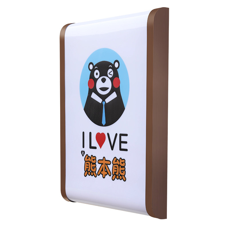 店铺招牌弧面热弯电镀玫瑰金侧边拉丝亚克力户外防水发光灯箱牌