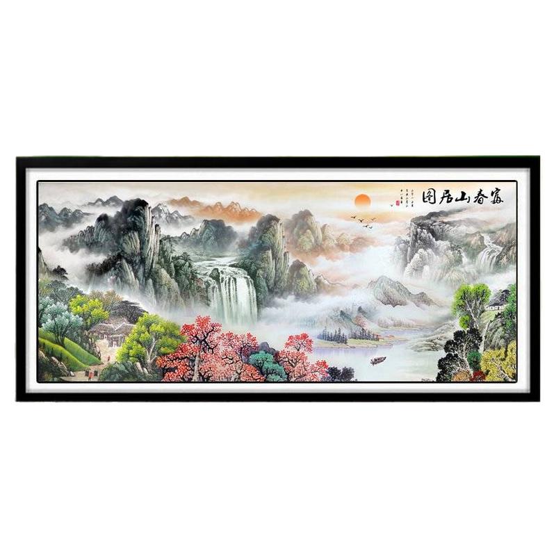 绣好的成品富春山居图十字绣新款线绣客厅大幅风景山水画手工满绣