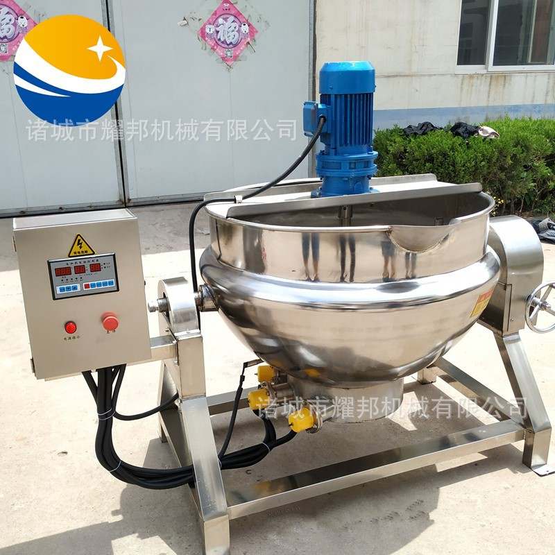 不锈钢电加热自动搅拌熬糖锅 化糖熬糖机 果酱梨膏熬制夹层锅