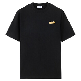 OFF-WHITE™情侣装简约胶带字母短袖T恤男女同款圆领宽松潮牌半袖