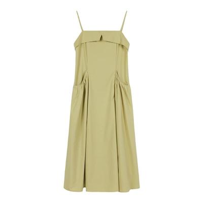 弥古法式一字肩连衣裙收腰显瘦