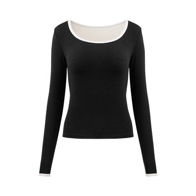 半练带胸垫长袖打底衫