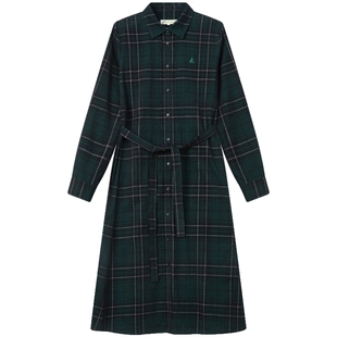 【新品】BEANPOLE滨波 2026年秋季女士 日常纯棉灯芯绒格纹连衣裙