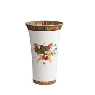 美杜莎欧式奢华骨瓷陶瓷花插花瓶别墅会所桌面摆件不带花束