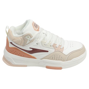 鸿星尔克女鞋2025新款冬季高帮板鞋女款加绒二棉运动鞋加厚大棉鞋