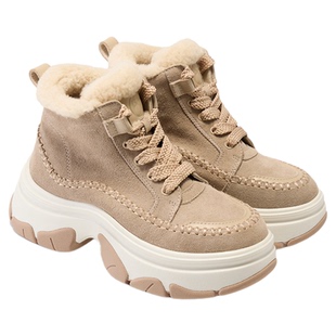 fed增高休闲靴冬季新款女靴加绒短靴厚底雪地靴女款S1104-YAB016