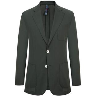 TOMBOLINI东博利尼男士春秋休闲深绿色西装外套 进口面料西服