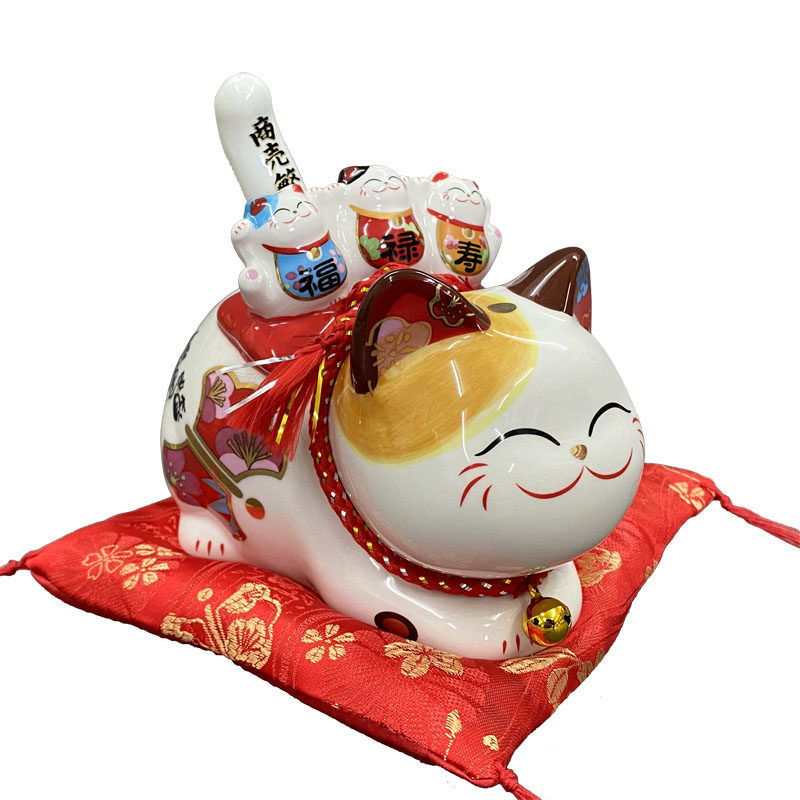 金石工坊太阳能自动摇尾招财猫
