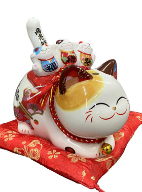 金石工坊太阳能自动摇尾招财猫