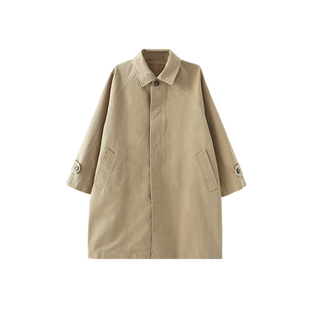 oddtails男童时尚中长款风衣2026春秋新款中大童纯棉亲肤透气外套