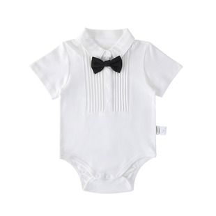 Oakmont婴儿衣服周岁男宝礼服包屁衣满月新生纯棉宝宝春秋衣服a类